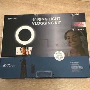 Vivitar 6" Ring Light Vlogging Kit - Black